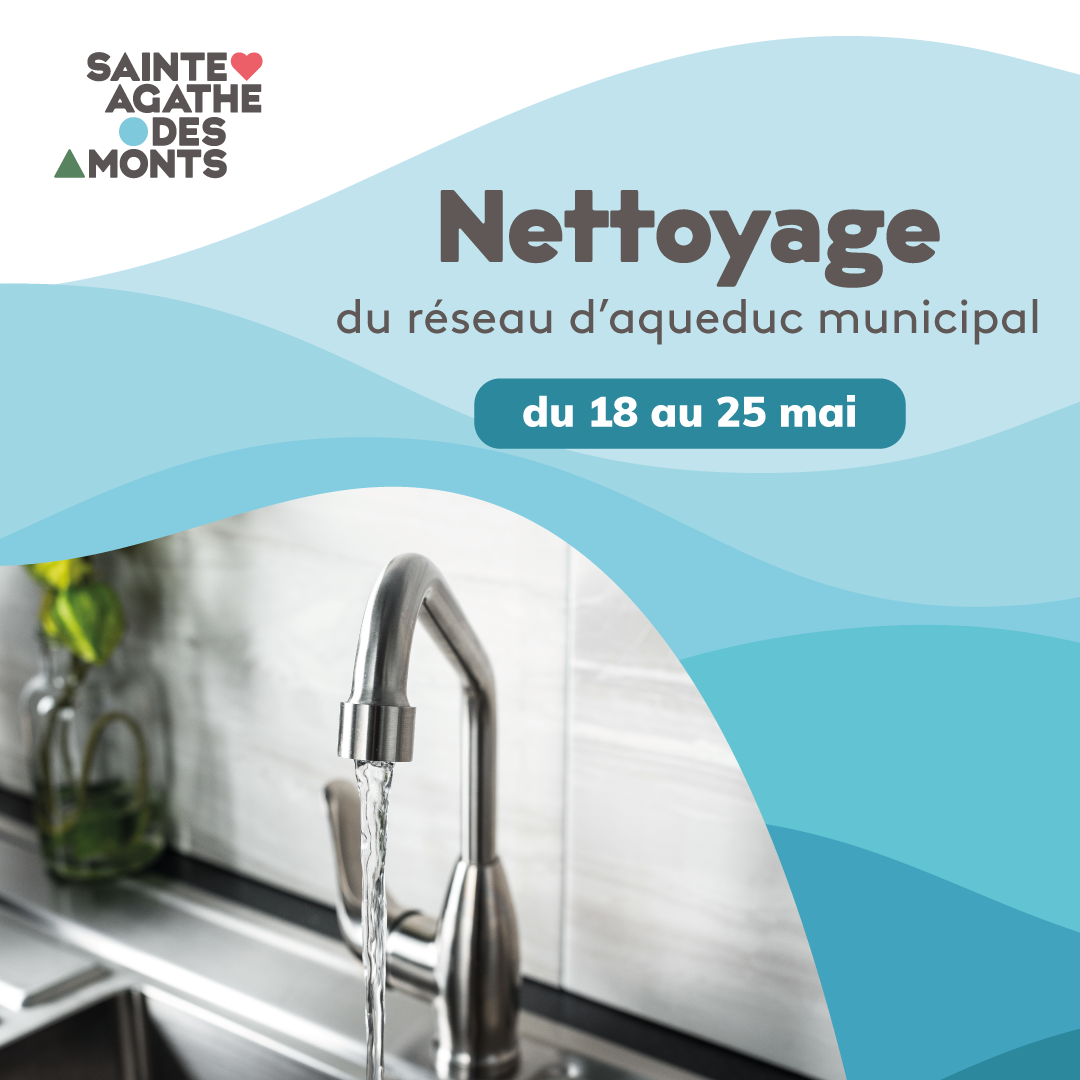 Nettoyage du réseau d’aqueduc municipal dès le 18 mai