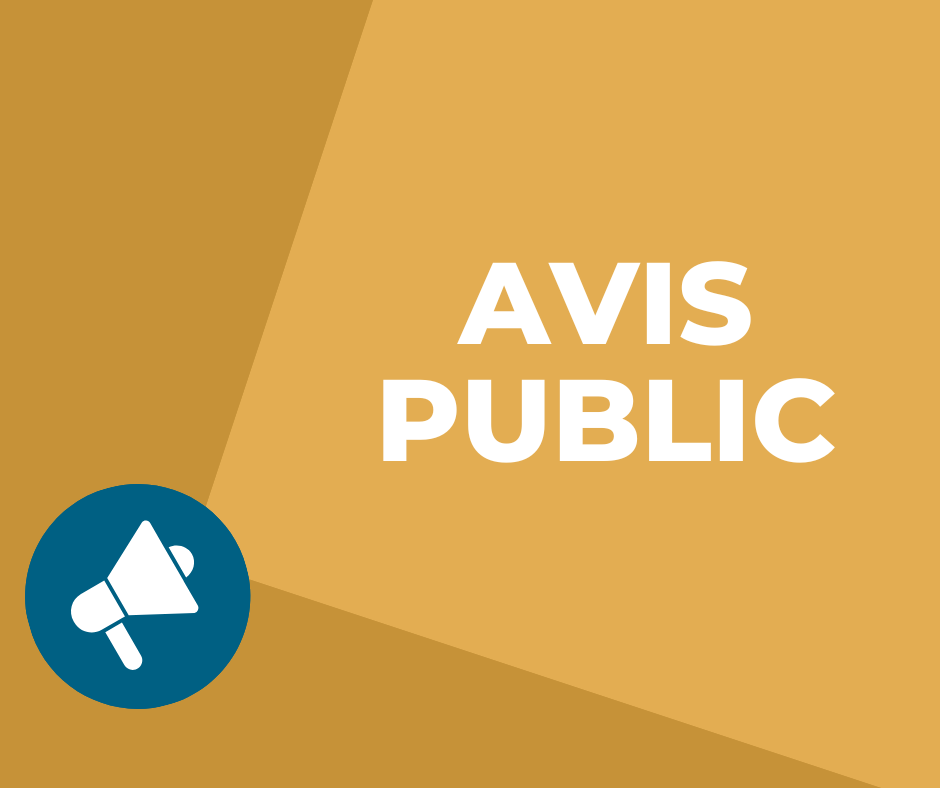 Avis public d’entrée en vigueur