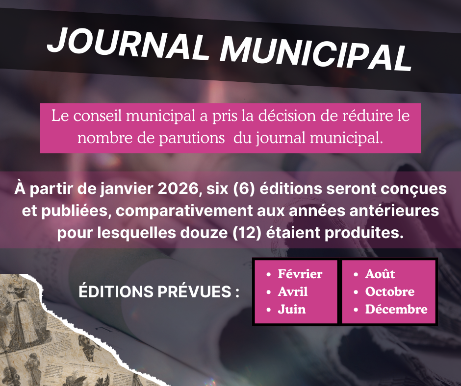 JOURNAL MUNICIPAL – GRAND CHANGEMENT POUR 2026